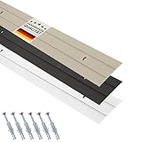 D-TACK Übergangsprofil Alu zum Schrauben inkl. Schrauben & Dübel | Breite 37 mm | Länge 1 m | Titan | Flache Übergangsschiene | Übergangsleiste aus eloxiertem Aluminium