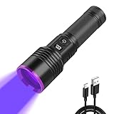 WINDFIRE 30W UV Taschenlampe, UV Lampe 365nm Schwarzlicht Taschenlampen Aufladbar, Haustier Urin Detektor, Starke Ultraviolett Licht für Bernsteinsuche, Skorpion, Harz, Yooperlite, Uranglas
