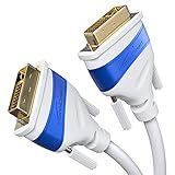 KabelDirekt – Dual Link DVI Kabel – mit Ferritkern für störungsfreie Signalübertragung – 0,5m (digitales DVI-D/24+1 Monitor Kabel, bis zu 2560×1600 bei 60Hz oder Full HD/1080p, weiß)