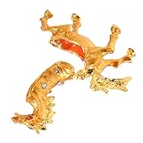 LALADEFIEE Pferde Schmuckkästchen aus Metall mit Klappdeckel Handbemalte Dekorative Tierfigur mit Strasssteinen Vintage Schmuckbox für Damen Schmuckaufbewahrung und Tischdekoration