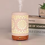Vankarr Aroma Diffuser für ätherische öle 100ml Ultraschall Luftbefeuchter Duftöl Duftlampen Aromatherapie Diffusor für Yoga Büro Schlafzimmer, Weiß