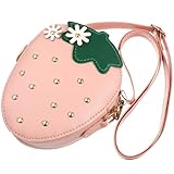 UPKOCH Kleine Münztasche Erdbeerförmige Umhängetasche mit Verstellbarem Schultergurt Strapazierfähiges Material für Mädchen Reisen Shopping und Freizeit