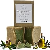 Original Aleppo-Seife 15% Lorbeeröl 85% Olivenöl ANATOLIAN NATURALS 4 x 200 Gramm - Naturseife, Haarseife, Gesichtsseife, Körperseife (4)