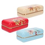 ULTECHNOVO 3 Stück Teedosen aus Eisen Luftdichte Teeboxen für Losen Tee Dekorative Vorratsbehälter Tragbare Aufbewahrungsboxen für Küche und Reisen Zufällige Farbe