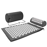 Akupressurmatte Akupressure Set Akupressurmatte mit Kissen Nagelmatte Blumenfeldmatte Nadelmatte/Nadelreizmatte Nadelbrett Yantramatte Pranamatte Akupunkturmatte, grau weiß
