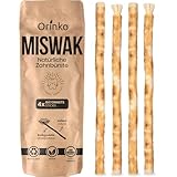ORINKO 100% Natürliche Miswak Zahnbürste – Set mit 4 Siwak Holzsticks für Weiße Zähne & Frischen Atem