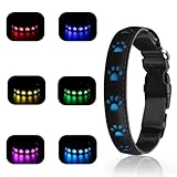 Ankilo LED Leuchthalsband Hund,Leuchthalsband für Hunde Aufladbar,Hundehalsband Leuchtend Halsband für Hunde Einstellbare Größe Sicherheit,7 Farbwechsel Halsband Hund Helle Sicherheit,7,87'-11,8',XS