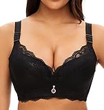 Super-Push-up-BH für Damen, Spitzen-Bügel, weiche Polsterung, Lift-Up-BH, Schwarz, 100B