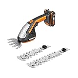 WORX WG801E - Akku Gras- und Strauchschere 20V PowerShare, 3-in-1 Schere mit verschiedenen Messer Aufsätzen – 20 cm Schere, 12 cm Strauchtrimmer, 10 cm Grasmesser – inkl. 2Ah Akku & Ladegerät