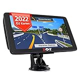Xgody Navi Navigation für Auto 7 Zoll Touchscreen GPS Navi für LKW PKW Navigationsgerät mit 2022 Europa Karte Lebenslang kostenlos Kartenupdate POI Blitzerwarner 2D 3D Kartenansicht mit Sonnenblende