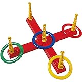 Simba 107408799 - Ringwurfspiel Kreuz, 5 Ringe, 5 Stäbe, 47x47cm, Ring je 14,5cm, ab 3 Jahre