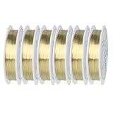 6 Rollen Basteldraht Dünn, 90m x 0,3mm Draht Zum Basteln, 15m/Rollen Schmuckdraht für Schmuck, Wire, Blumendraht, Bastelperlen, Perlentiere, Pfeifenputzer zum basteln(Gold)