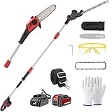 Keenstone 2 in 1 Akku-Hochentaster und Heckenschere, Verlängerungsstange, Reichweite bis 4m, Inklusive Akku & Ladegerät, 18V 4.0Ah