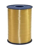 Präsent C.E. PATTBERG Geschenkband Gold, 250 Meter Ringelband 10 mm zum Basteln, Dekorieren & Verpacken von Geschenken zu jedem Anlass
