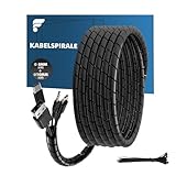 shinfly 2×6 m Kabelspirale Kabelschlauch Satz, Flexibler Spiral Kabelschutzschlauch zum Management für 7mm - 40mm TV Computer Kabeln 6m Ø 8mm + 6m Ø 10mm + 10 Kabelbinder (schwarz)