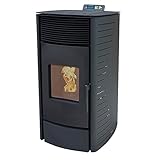 NEMAXX® Pelletofen P12 - Pelletheizung mit 13,6 kW – Pelletofen [HOHE HEIZLEISTUNG] – Pelletofen Elektrokamin Wi-Fi Ready – Pelletofen mit hoher Wärmeabgabe & Überhitzungsthermostat - Schwarz