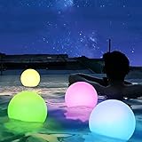 Solarlampen für Außen, 3 Stück Solarlampe Garten Led Solarleuchte mit Fernbedienung 8 Farben Solar-Deko-Stein Solar Kugel Außen Innen IP67 Wasserdicht für Gartenweg Schwimmbad Rasen
