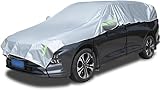 CaiTang Halbgarage für Auto Windschutzscheibe Abdeckplane Winter, Halbe Autoabdeckung Universal Halbabdeckung für Allwetter mit Haken und Riemen, Auto halbgarage Staubdicht Schneefest, SUV