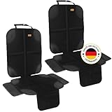 O³ Sitzschoner Auto Kindersitz, 2 Stück Autositzschoner Isofix, rutschfeste Autositzauflage, Rücksitzschoner für Babyschale, Kindersitzunterlage, Sitzauflage Haustiere