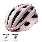 ROCKBROS Fahrradhelm Integrierter Radhelm, Leichter Cityhelm Rennradhelm, Robuster Atmungsaktiv für Mountainbikes Rennräder Unisex Erwachsene Damen und Herren M(54-58cm) Rosa-matt