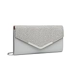 Miss Lulu Damen Clutch Elegante Umschlag Abendtasche mit Kette Hochwertige Handtasche für Hochzeit Party und Abschlussball