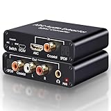 UNSTINCER HDMI ARC Audio Extraktor +192 KHz DAC Konverter 2.0/5.1, HDMI Digital Optical Spdif Toslink Coaxial zu Optisch Koaxial Analog Aux RCA 3,5mm, DA Wandler für DVD TV HDTV Blu-ray(ohne decoder)