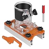 EFUTURETIME Holzfräser Werkzeug Schlitzhalterung Set, Holz-Router-Basis Locator mit 1/4' Fräser für 65 mm Oberfräse, Frässchablone Oberfräse Zubehör für Kanten, Schlitze, 0–5 cm Brett