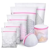 7er Set Wäschebeutel Wäschenetze,Wäschesack BH Waschmaschine Laundry Bag für Empfindliches,BH, Bluse, Unterwäsche, Schuhe, Babykleidung, Wash Bag usw（Rosa,1XL,2L,2M,2BH）