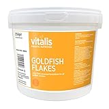 Vitalis GOLDFISCH Flakes Fischfutter Goldfischfutter - Flockenfutter für alle Goldfische und Kaltwasserfische sowie kleinere Teichfische - Teichfutter Hauptfuttermittel Futter für Fische (250g)