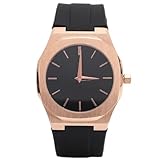 plplaaoo Quarzuhr für Herren, Edelstahl, minimalistisch, analoge Anzeige, wasserdicht, 50 m, Silikonarmband, Business, Freizeit, Alltag (Typ 2)