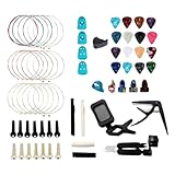 48/60/65/66pcs Gitarrenzubehör Set Fingerplektren Gitarrenplektren Saitenwickler Instrumente Stimmgerät Musical