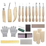 Traxenta Schnitzmesser, 25 STK Schnitzwerkzeug für Holz, Schnitzen Set Kinder, Schnitzset für Erwachsene, Holzschnitzwerkzeug, Schnitz Werkzeug Kit, Wood Carving Tools Knife, 11 Holzschnitzmesser