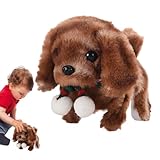 Spielzeughunde, die laufen und bellen, bellendes Hundespielzeug - Ausgestopftes animiertes Hundespielzeug für Kinder,Realistisches Spielzeug für Kinder, und Mädchen ab 1 Jahr, Welpen-Plüschspielzeug,
