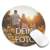 Bedrucktes Rund Mauspad mit Foto, (5 Größen), Rundes Mousepad selbst gestalten, Mousepad für Büro Gaming, rutschfeste Gummi-Unterseite, Geschenkidee Männer, Frauen, Freunde, Gamer, Büro,20cm（φ 8 in）