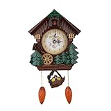 Kuckucksuhr, Plastikkunst Vintage Tree House Walluhr Haus Antiquitäten ation ation Wandation für Heimküchenschlafzimmer (ohne Batterie)