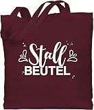Baumwolltasche - Pferde - Taschen - Stallbeutel Lettering - Unisize - Bordeauxrot - geschenk pferdeliebhaber sprüche pferd stall beutel geschenke für reiterinnen reiten stoffbeutel pferdetaschen