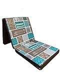 Goliez Klappmatratze 3-teilige Faltmatratze Gästematratze, Schaumstoff Matratze, Klappbar, Faltbare Kamping Bett, Waschbar Bezug (Braun, Einzel190x60x7cm)