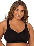 Fruit of the Loom Fit for Me Damen Übergröße Drahtloser Baumwoll-BH, erhältlich in Multipacks!, schwarzer Farbton, 100D