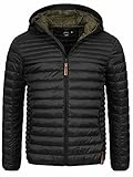 Indicode Herren Bowers Steppjacke in Daunenjacken-Optik | Winterjacke Übergangsjacke Black XL