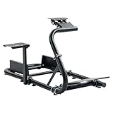 Anman Pro Lenkradständer passend für Logitech/Thrustmaster g25,g27,g923,t3pa,T248x,T300RS TX, 50mm Rundrohr Freedom Upgrade Racing Simulator Cockpit Lenkrad Pedal Sitz nicht inbegriffen