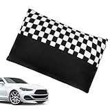 Générique Nackenstütze, kariert, schwarz und weiß – Kopfstütze, atmungsaktiv, Lendenwirbelstütze, für Reisen, Rennsitz, weicher und waschbarer Bezug, Anti-Ermüdungserscheinungen