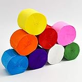 Krepppapier-Rollen in 8 Farben, für Hochzeit, Geburtstag, Babyparty, Abschlussfeier, bunte Kinder-Party, Regenbogen-Bastelzubehör, farbenfrohe Wohnzimmer, Schlafzimmer, Kunsthandwerk, 8 Stück
