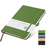 OFFCUP Notizbuch A5 Liniert, 192 Seiten, PU Hardcover Notizbücher, Elastisch Gebändert, Premium 80gsm Dickes Papier Journal Tagebuch für Büro Schule Business Arbeit Schreiben Lernen Reisen-Grün