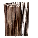 Generisch Weidenmatte Sichtschutzmatte natürlicher Sichtschutz Weidematte Sichtschutzzaun Natur Zaun Premium Gartenzaun Weidenzaunmatte für Garten Balkon und Terrasse 3m x 120 cm