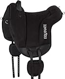 Equinate Reitpad Hamilton aus synthetischem Wildleder Pferd Schwarz - Bareback Pad mit pflegeleichter Neopren Unterseite - Reitkissen Baumloser Sattel