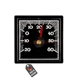Lantelme Autothermometer selbstklebend und kabellos -20°C 60°C | Innenraum Temperaturmesser Analog Bimetall | Geeignet für Auto LKW Wohnwagen KFZ | Eckiges Thermometer in Schwarz
