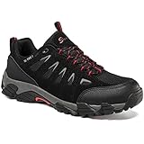 SHULOOK Wanderschuhe Herren Wasserdicht Leichte Outdoor Trekkingschuhe Knöchel Bergschuhe rutschfeste Schuhe Herren Sneaker Ultralight Sportschuhe für Camping, Wandern (Schwarz Rot EU 42