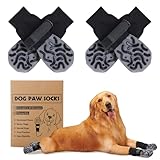 PICK FOR LIFE 2 Paar Anti-Rutsch-Hundesocken, Weiche Socken für den Pfotenschutz von Hunden mit verstellbarem Klettverschluss für den Innen- und Außenbereich