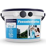 Plid® - Fassadenfarbe Außen Schiefergrau - 2,5l [WETTER & UV-BESTÄNDIG]- Hochwertige Farbe für Mauerwerk, Hauswand, Beton & Kellerwand - Sockelfarbe - Mauerfarbe - Wandfarbe Grau - Made in Germany