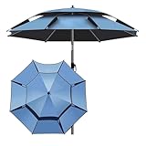 Sonnenschirm Strand mit Sandanker und Tragetasche, UPF 50+ Winddichter Angelschirm mit Kippstange, Outdoor-Sonnenschutz für Camping, Reisen(260cm/8.5ft)